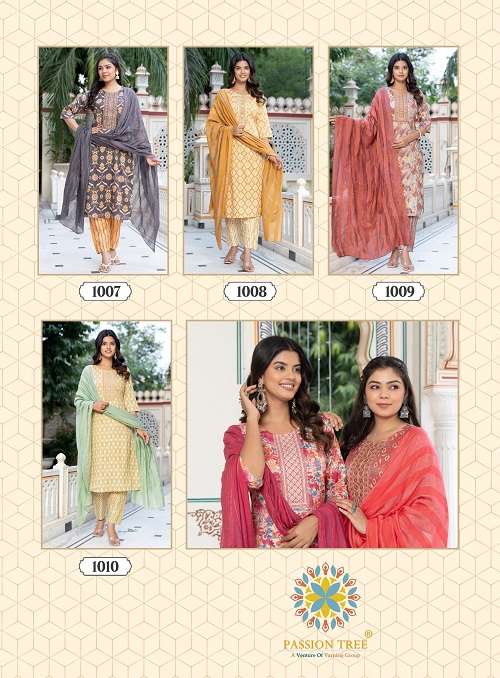 Palak Vol 2 By Passion Tree Fancy Kurti Pant With Dupatta